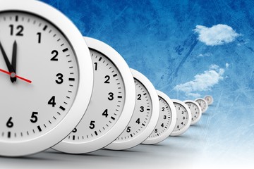 Composite image of clocks