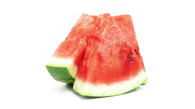 watermelon rotating on white background