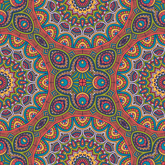 Ethnic floral seamless pattern