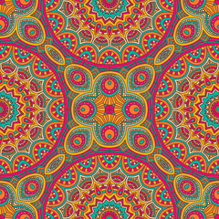 Ethnic floral seamless pattern