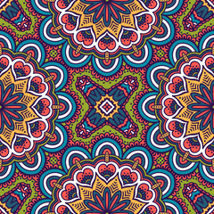 Ethnic floral seamless pattern