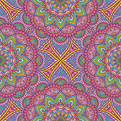 Ethnic floral seamless pattern