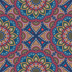 Ethnic floral seamless pattern