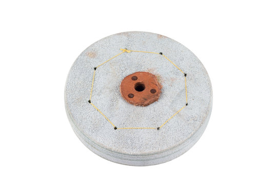 Leather Buffing Wheel For Metal Polishing On White Background