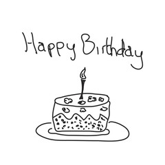 Simple doodle of a birthday cake