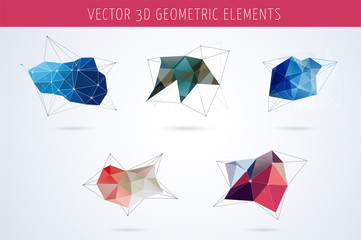 Set of Polygonal Geometric abstract, elements