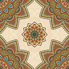Ethnic floral seamless pattern