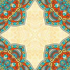 Ethnic floral seamless pattern
