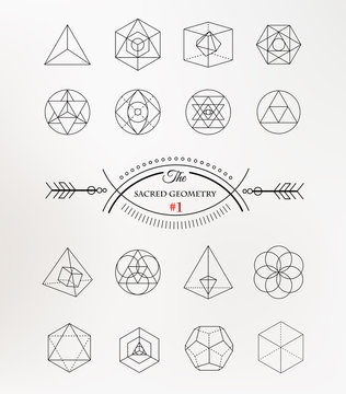 Sacred geometry. Alchemy, spirituality icons