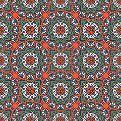 Ethnic floral seamless pattern