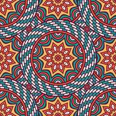Ethnic floral seamless pattern