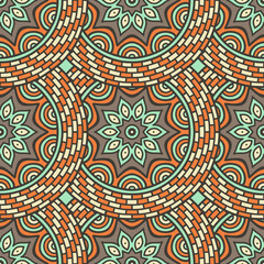 Ethnic floral seamless pattern