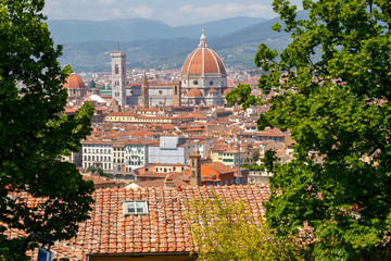 Fototapeta na wymiar View of Florence from Fort Belvedere.