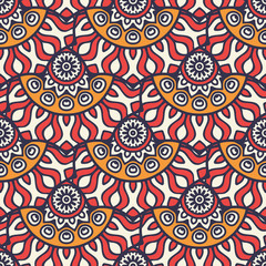 Ethnic floral seamless pattern