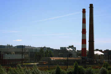 Fototapeta na wymiar city industrial landscape pipe