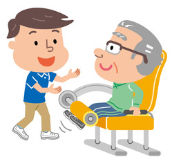 レッグエクステンション　インストラクター　高齢者