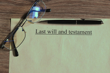 last will and testament glasses pen