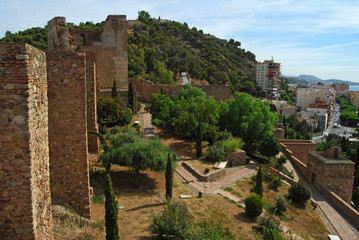 Fototapeta na wymiar Málaga, alcazaba, jardines, paisajes