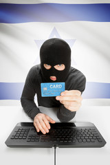 Cybercrime concept with national flag on background - Israel