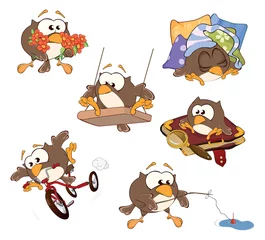 Fototapete Babyzimmer Set of cute owls for you design. Cartoon   © liusa