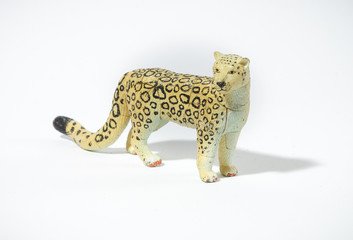 An image of leopard toy on white background