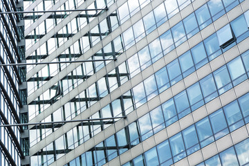 Modern glass building, toned image