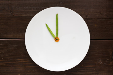 Clock made by vegetable