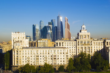 Fototapeta na wymiar Landscape Moscow city, Moscow, Russia