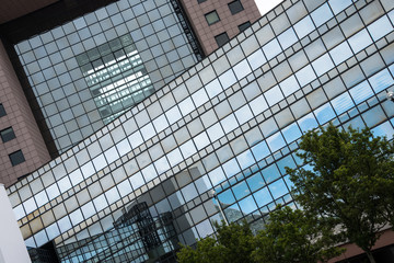 colored glass house facade