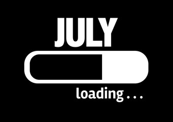Progress Bar Loading with the text: July 