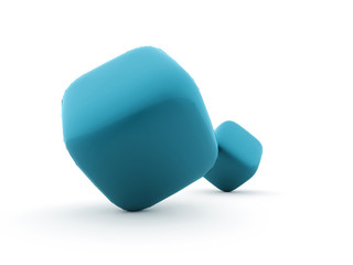 Blue cubes icon concept rendered