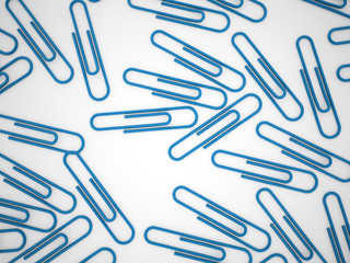 Blue office clip rendered on white