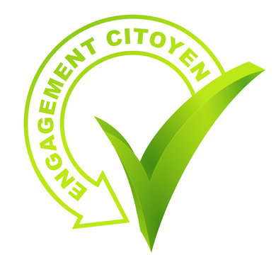 engagement citoyen sur symbole valid&eacute; vert