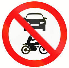 Indonesia sign prohibiting thoroughfare for all motor vehicles
