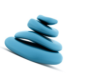 Blue pebbles rendered