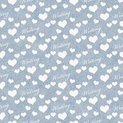 Blue and White I Love Writing Tile Pattern Repeat Background