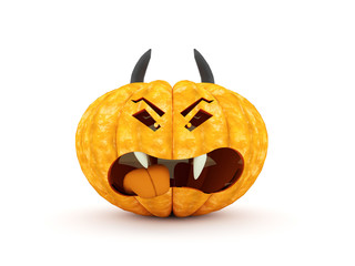 Orange halloween pumpkins rendered isolated