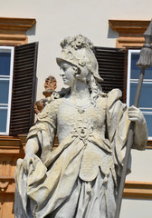 Fototapeta premium Statue in front of Eggenderg castle in Graz, Austria