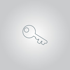 Old key silhouette isolated