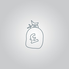 Money bag icon. Pound GBP