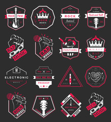 Set of vector logos and badges music