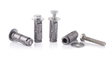 Double expansion anchors on white background