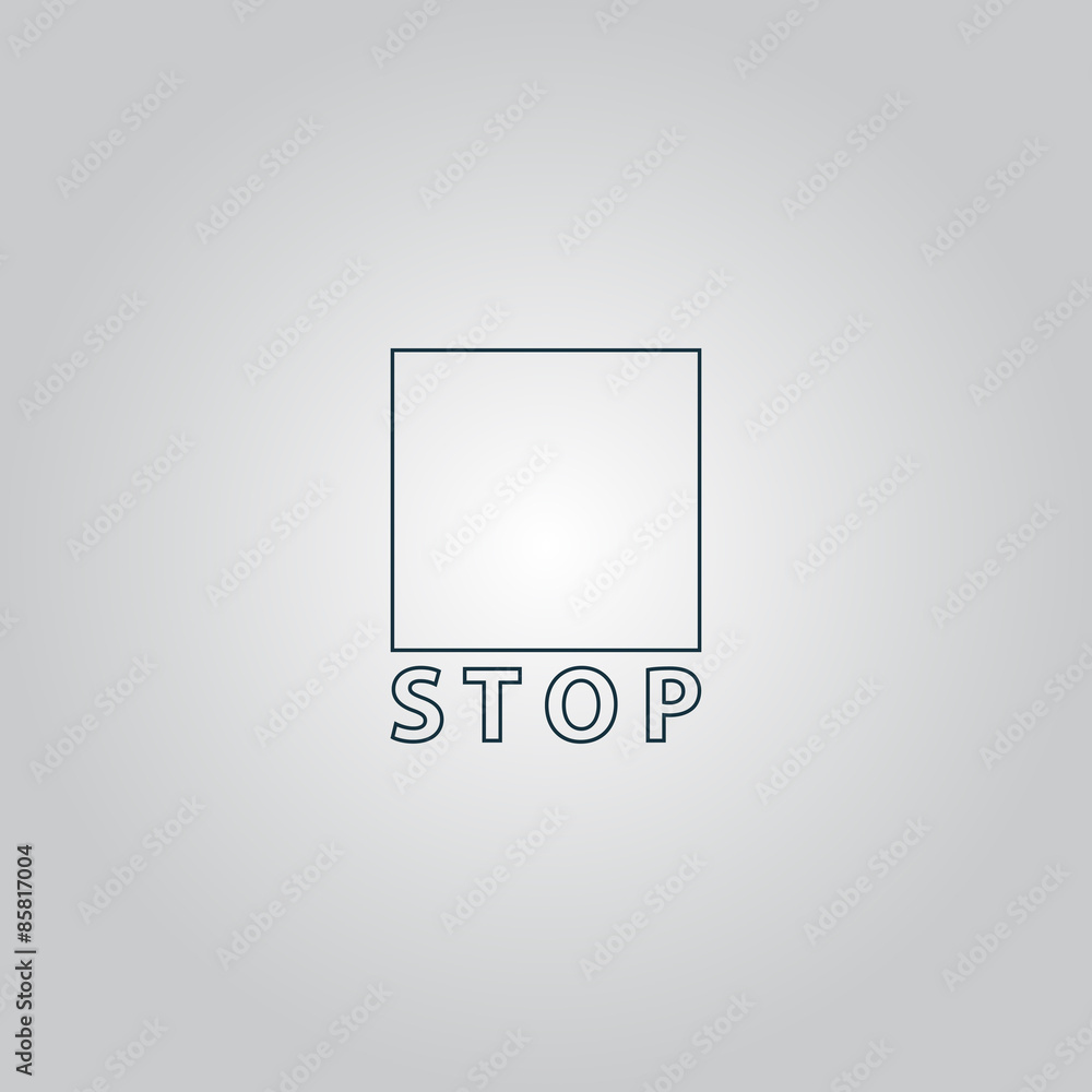 Poster stop button vector icon. flat design style