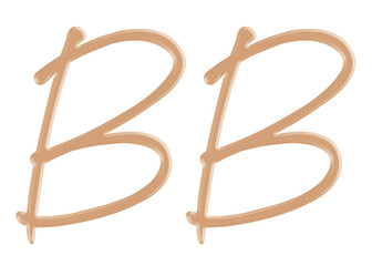 Blemish balm cream foundation in BB character style on isolated background.