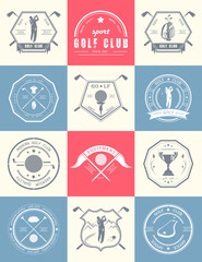 Vector Set of Logos and Badges Golf