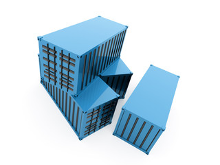 Blue containers concept rendered