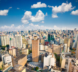 View of San Paolo skyline on suny day, Brazil.