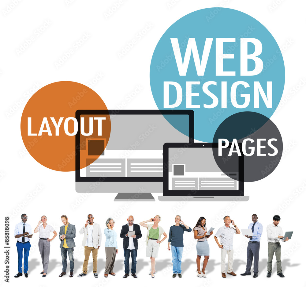Aufkleber web design content creative website responsive concept