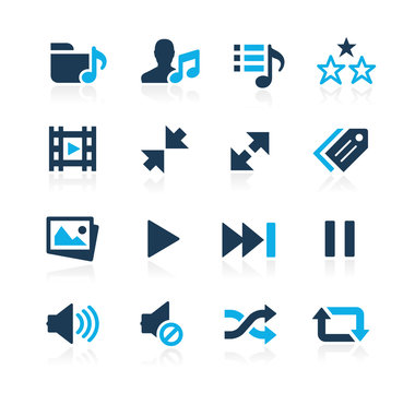 Media Player Icons -- Azure Series