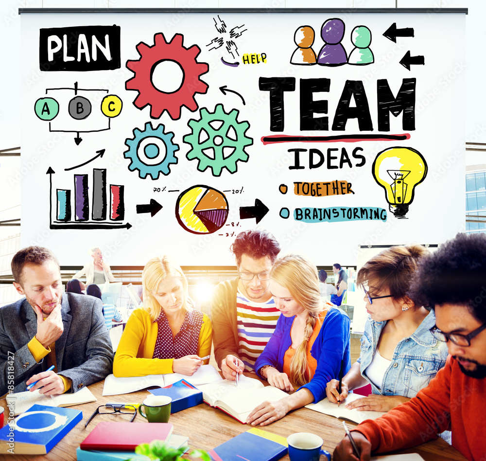 Aufkleber teamwork team collaboration connection togetherness unity concep